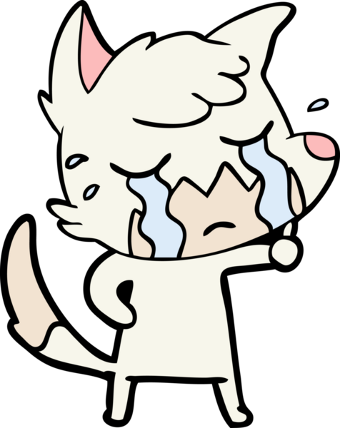 Bir insan tarafından çizilmiş ağlayan tilki çizgi filmi.