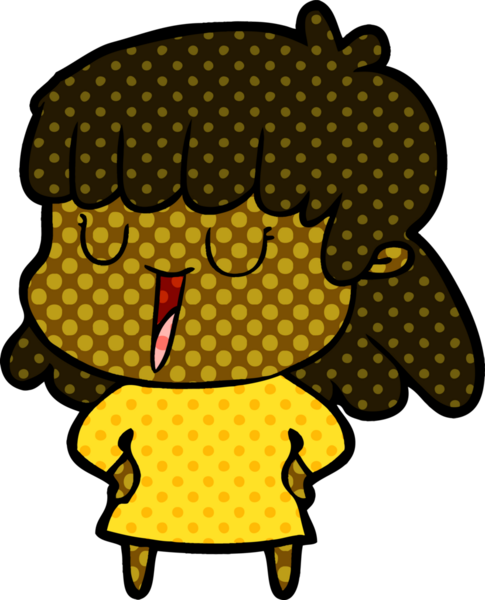 Bir insan tarafından çizilmiş bir çizgi film kadını.