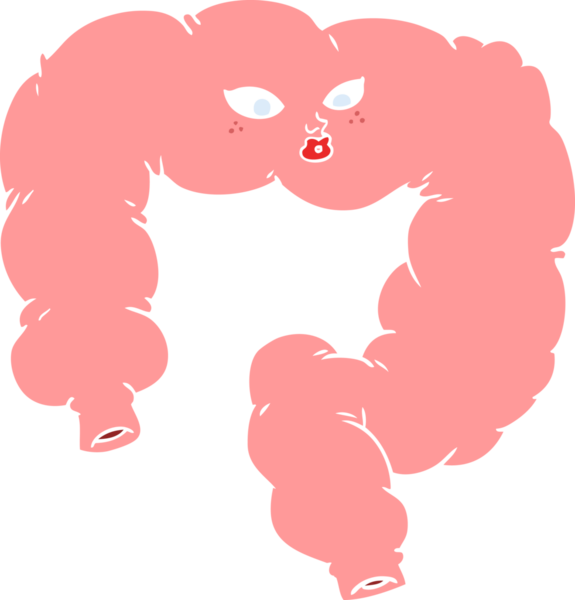 bir insan tarafından çizilmiş düz renk çizgi film kolonu