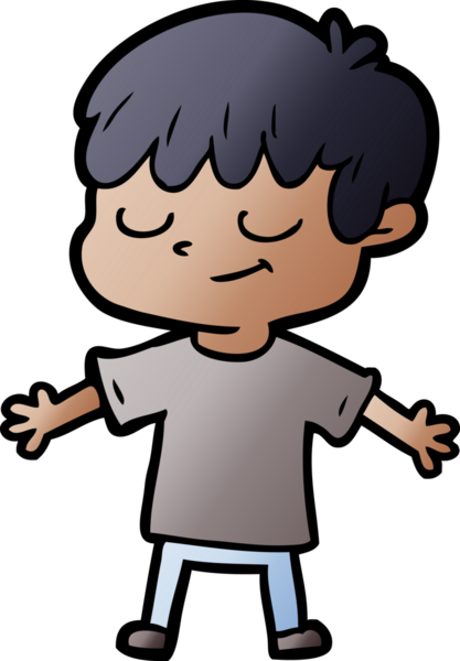 Bir insan tarafından çizilmiş mutlu çocuk çizgi filmi.