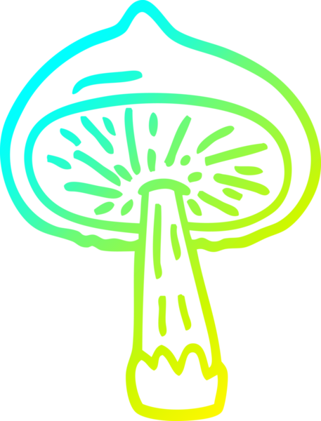 Bir insan tarafından çizilmiş bir mantarın soğuk gradyan çizimi