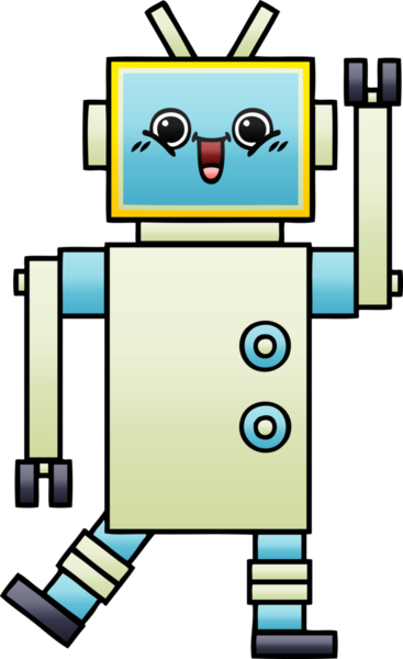 Bir insan tarafından çizilmiş bir robotun gölgelenmiş çizimi