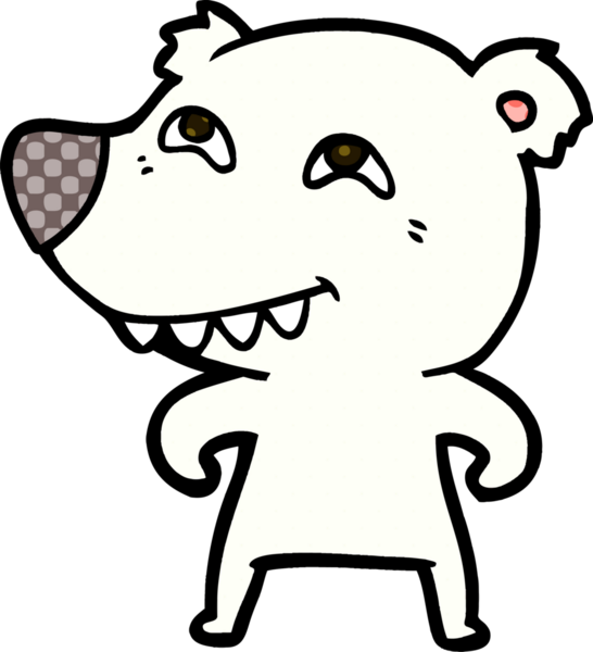 Bir insan tarafından çizilmiş kutup ayısı karikatürü