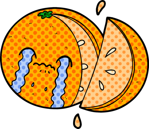 Bir insan tarafından çizilmiş turuncu çizgi film.