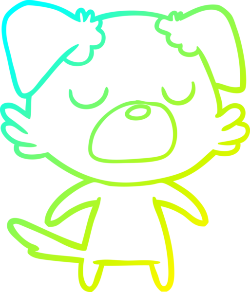 Bir insan tarafından çizilen çizgi film köpeğinin soğuk gradyan çizgisi.