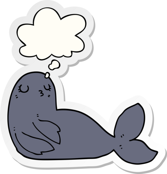 Düşünce baloncuklu karikatür mührü insan tarafından çizilmiş bir çıkartma.