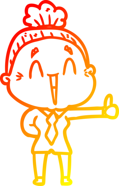 Bir insan tarafından çizilmiş mutlu, yaşlı bir kadının sıcak çizgi çizimi.