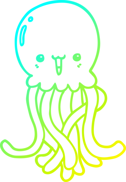 Bir insan tarafından çizilmiş bir denizanasının soğuk gradyan çizgisi