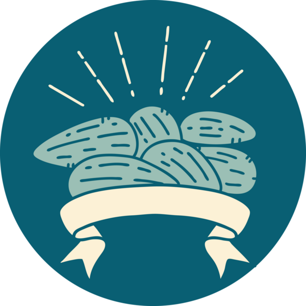 Bir insan tarafından çizilmiş dövme stili bademlerin simgesi