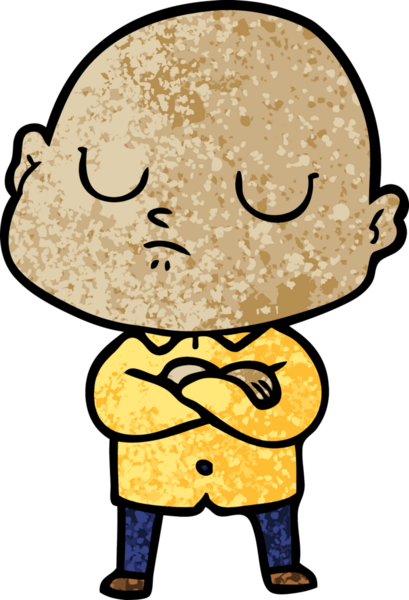 bir insan tarafından çizilmiş kel bir adam.