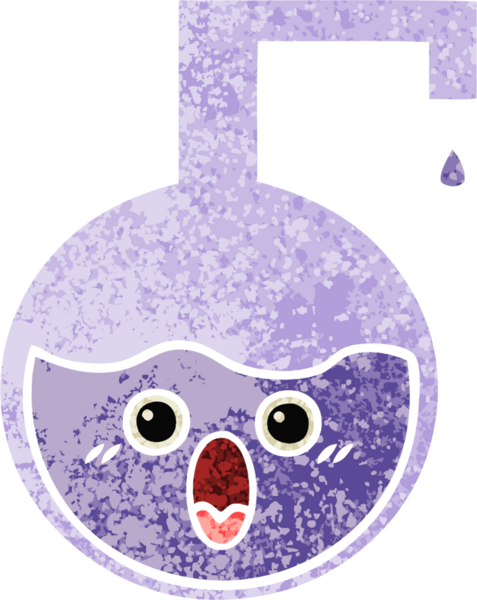 Bir insan tarafından çizilmiş bilimsel bir deneyin retro çizim tarzı karikatürü