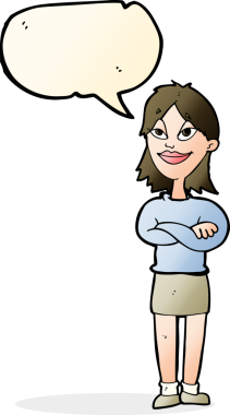 Bir insan tarafından çizilmiş konuşma balonu olan gururlu bir karikatür.