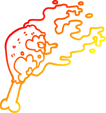 Bir insan tarafından çizilmiş tavuk budu çizgi filminin sıcak eğimli çizimi