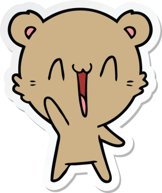 Bir insan tarafından çizilmiş mutlu ayı karikatürü.