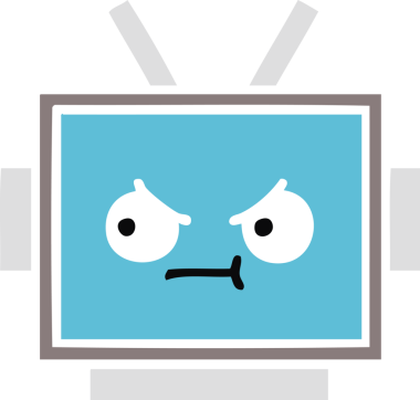 Bir insan tarafından çizilmiş robot kafasının düz renkli retro karikatürü