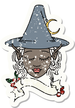 Retro Dövme Biçimi Elf karakteri bir insan tarafından çizilmiş