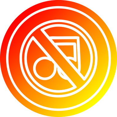 hiçbir müzik dairesel simgesi bir insan tarafından çizilmiş sıcak gradyan bitiş