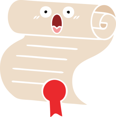 Bir insan tarafından çizilen sözleşmenin düz renkli retro karikatürü