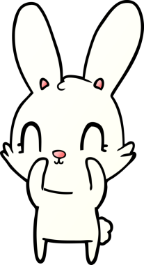 Bir insan tarafından çizilmiş şirin çizgi film tavşanı.