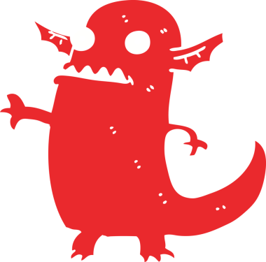 Bir insan tarafından çizilmiş düz renkli bir cadılar bayramı karikatürü.