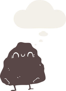 Düşünce baloncuklu karikatür bir insan tarafından çizilmiş.