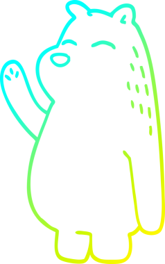 Bir insan tarafından çizilen çizgi film ayısının soğuk gradyan çizgisi.