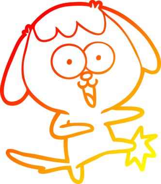 Bir insan tarafından çizilmiş sevimli bir köpeğin sıcak çizgi çizgisi.