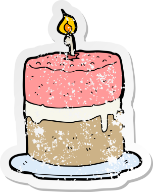 Bir insan tarafından çizilmiş karikatür pastasının sıkıntılı etiketi.