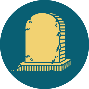 Bir insan tarafından çizilmiş bir mezar taşının ikonik dövme şekli