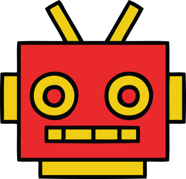 Bir insan tarafından çizilmiş güzel bir robot kafası karikatürü.