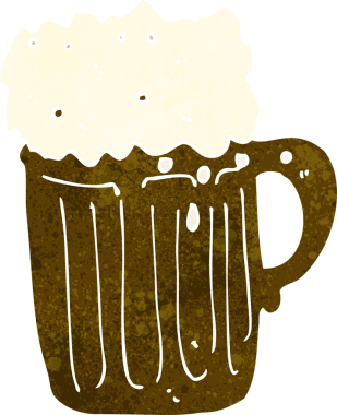 Bir insan tarafından çizilmiş bira kupası.