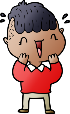 Bir insan tarafından çizilmiş mutlu çocuk.