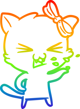 gökkuşağı gradyanı çizimi bir insan tarafından çizilmiş çizgi film kedisi