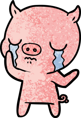 Bir insan tarafından çizilmiş domuz ağlaması.