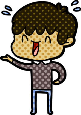 Bir insan tarafından çizilmiş gülen çocuk.