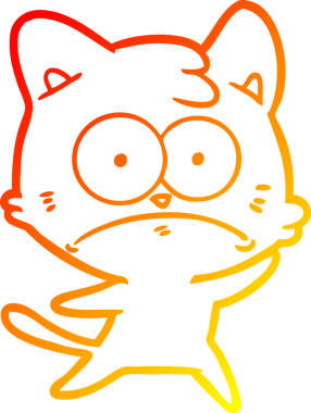 Bir insan tarafından çizilen çizgi film karakterinin sıcak gradyan çizimi