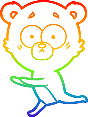 Bir insan tarafından çizilmiş endişeli bir ayı karikatürünün çizimi.