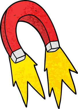 bir insan tarafından çizilmiş karikatür mıknatısı