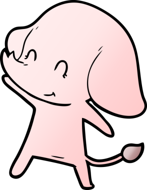 Bir insan tarafından çizilmiş şirin bir fil.