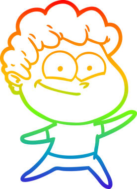 Bir insan tarafından çizilmiş mutlu bir adamın çizgi çizimi.