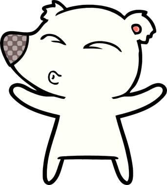 Bir insan tarafından çizilmiş kutup ayısı karikatürü