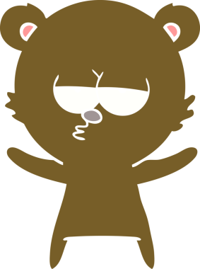 Sıkıcı ayı düz renkli çizgi film bir insan tarafından çizildi