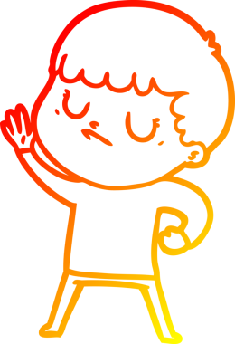 Bir insan tarafından çizilen huysuz bir çocuğun sıcak çizgi çizimi.