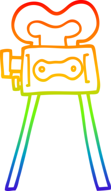 gökkuşağı gradyan bir çizgi insan tarafından çizilmiş bir film kamerasının çizimi