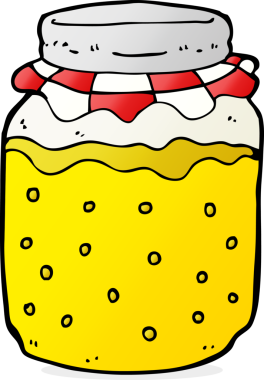 bir insan tarafından çizilmiş bal kavanozu.