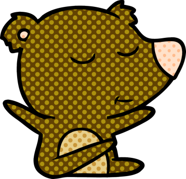 Bir insan tarafından çizilmiş mutlu çizgi film ayısı.