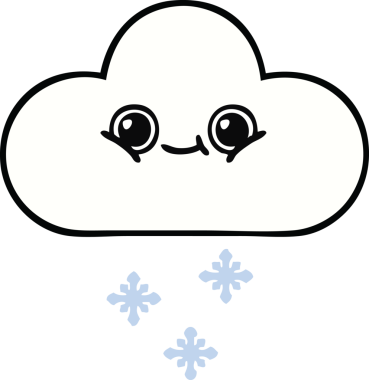 Bir insan tarafından çizilmiş güzel bir kar bulutu karikatürü