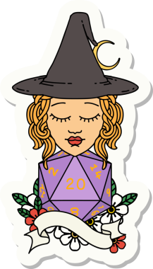 Bir insan tarafından çizilmiş 20 zarlı insan büyücüsünün çıkartması.