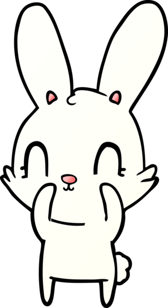 Bir insan tarafından çizilmiş şirin çizgi film tavşanı.