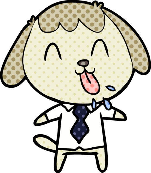 Bir insan tarafından çizilmiş şirin bir çizgi film köpeği.